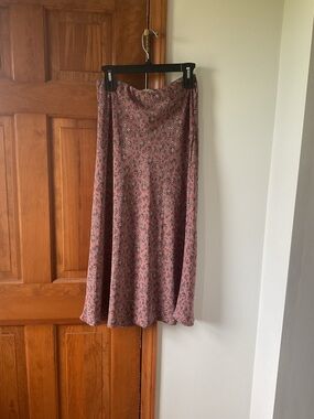Midi Skirt in Dusty Rose Floral